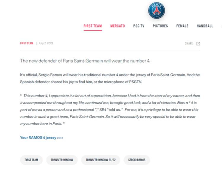 PSG gibt Ramos-Verpflichtung aus Versehen bekannt